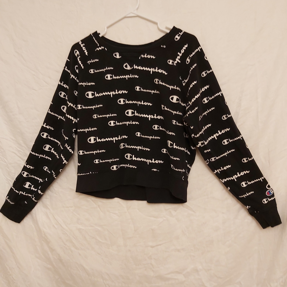 Champion Black and White Logo Sweatshirt